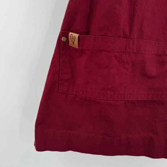 KAF HOME AYESHA CURRY Kids Apron 100% Cotton Chef & Hostess Canvas Oxblood - Picture 11 of 13